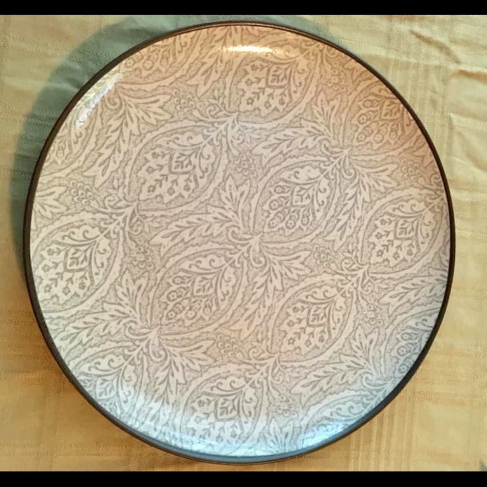 222 Fifth Chandi Pink Brown Serving Platter 12”